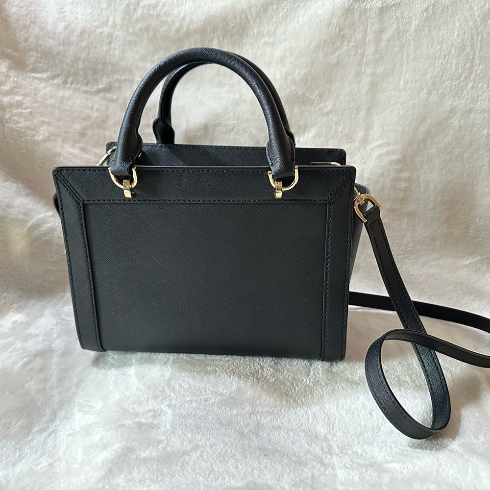 Michael Kors Black Saffiano Leather Satchel with Gold Hardware - Picture 5 of 10